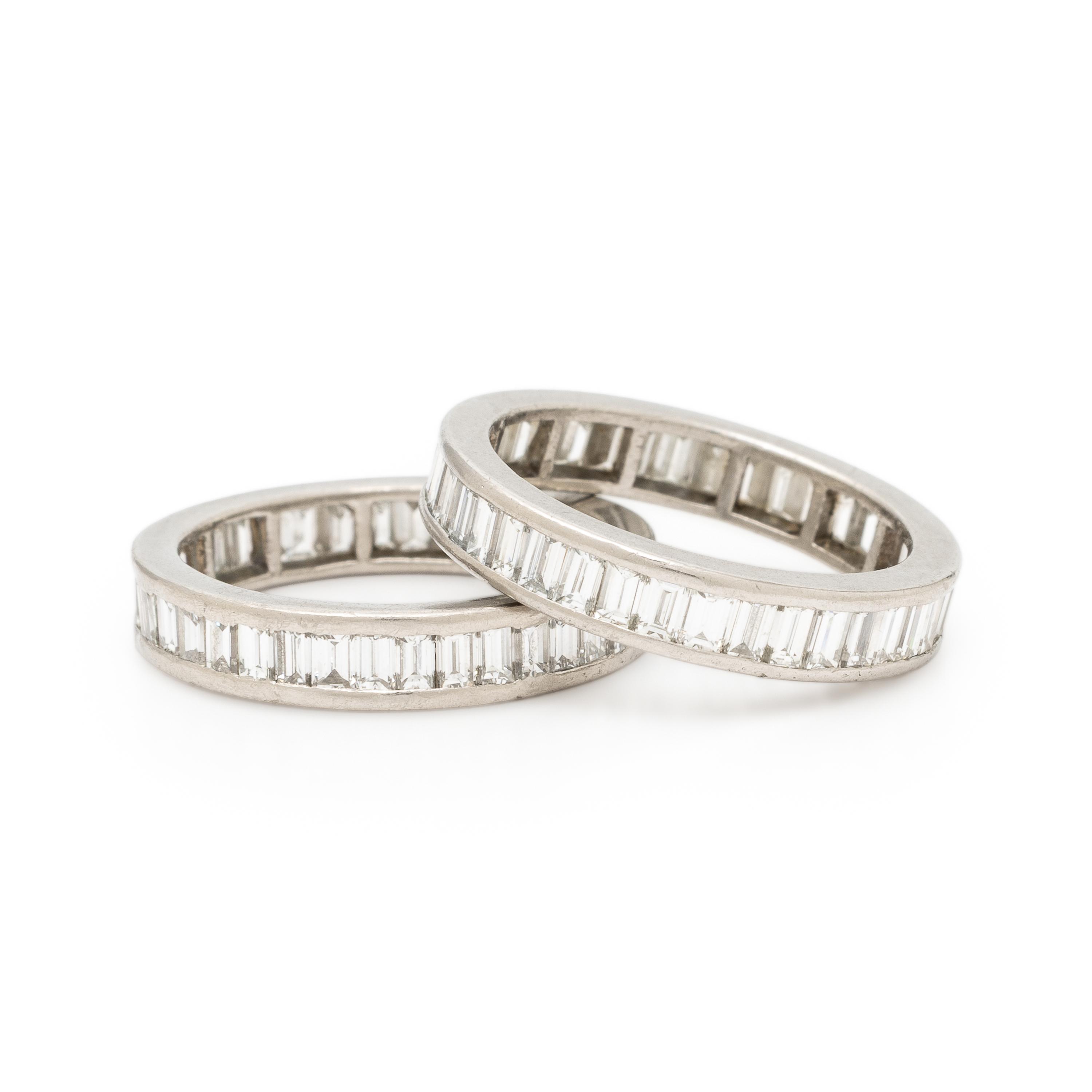 Two Platinum and Diamond Eternity Bands