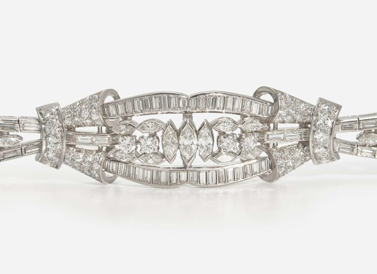 A 14K White Gold and Diamond Bracelet