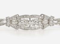 A 14K White Gold and Diamond Bracelet