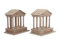 A Pair of Wood Architectural Model Bookends