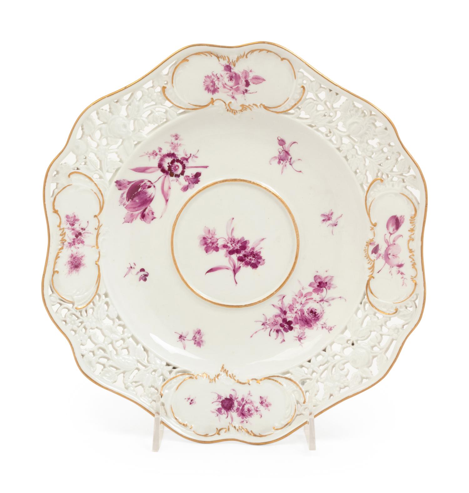A Meissen Reticulated Porcelain Dish