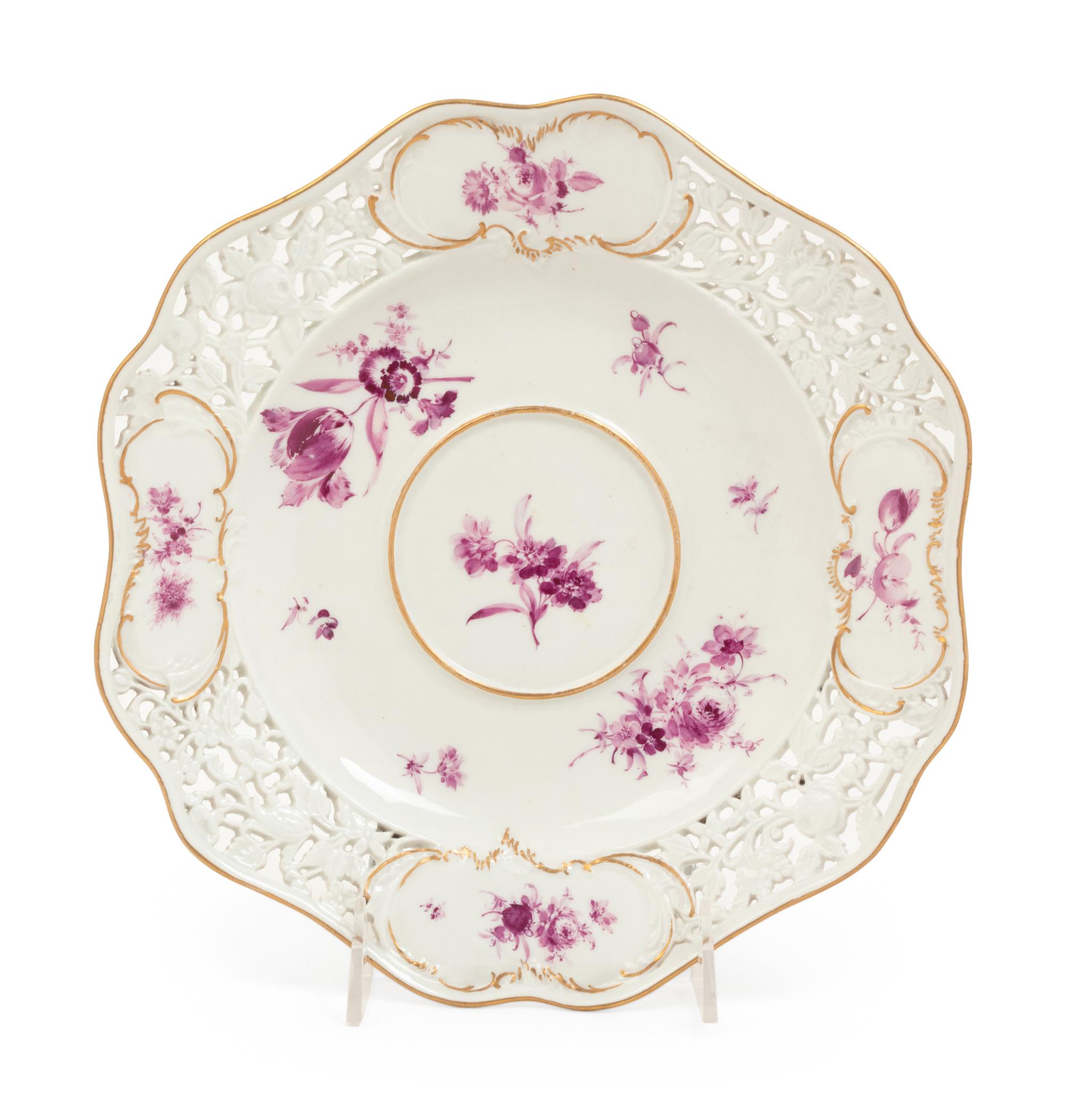 A Meissen Reticulated Porcelain Dish
