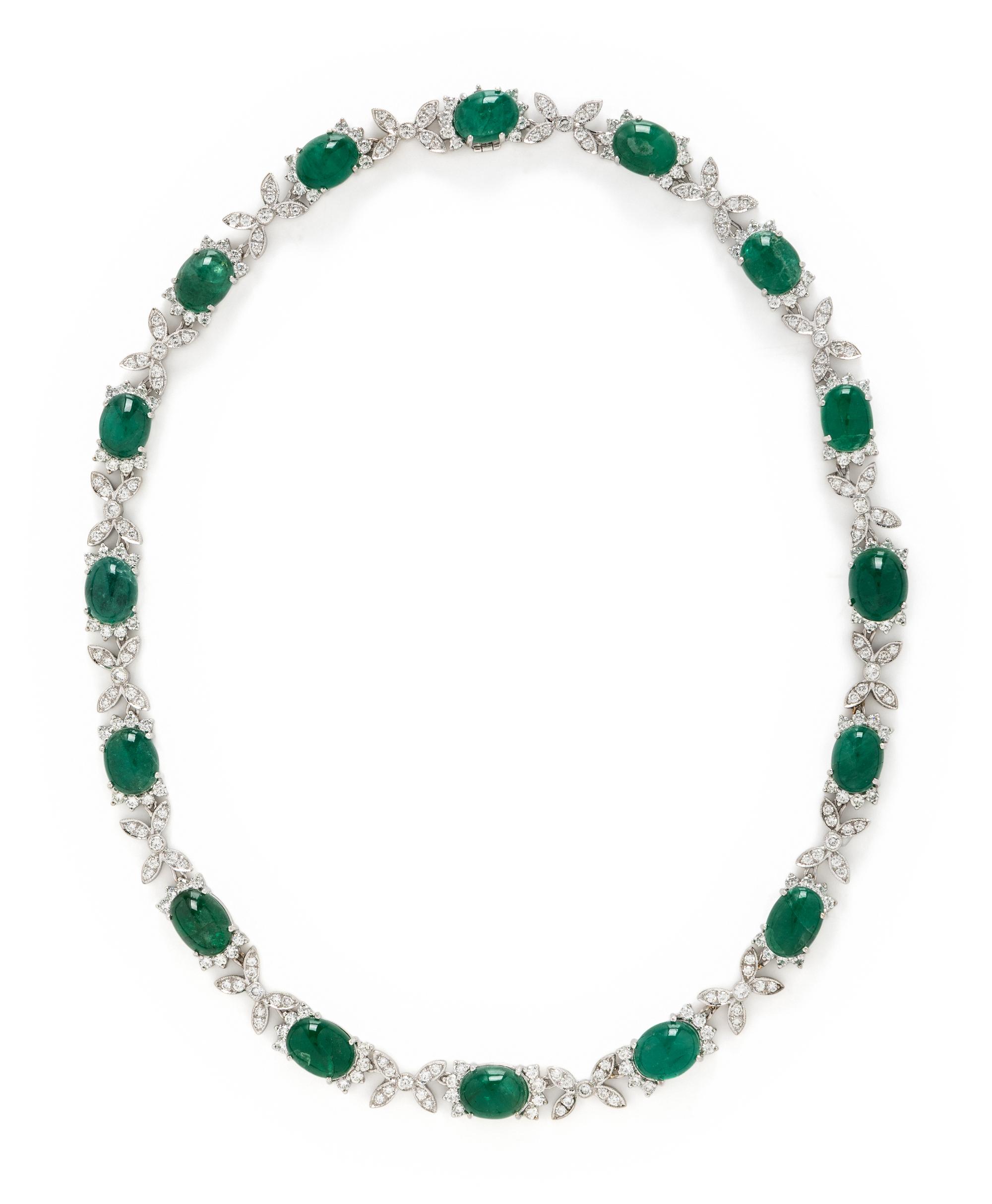 EMERALD AND DIAMOND NECKLACE