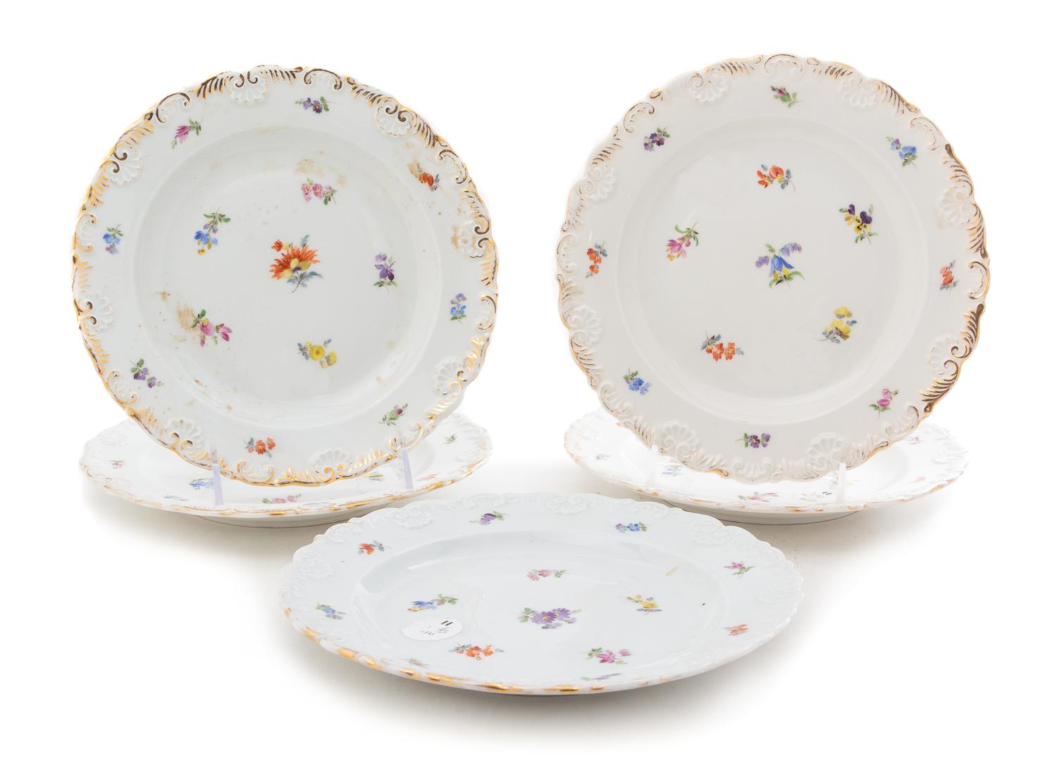 Five Meissen Porcelain Plates