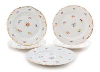 Five Meissen Porcelain Plates