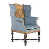 A William and Mary Tapestry-Upholstered Wingback Chair