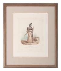 BODMER, Karl (1809-1893). ACKERMANN & Co., publisher. Mexkemahuastan...Chief of the Gros-ventres des Prairies.