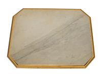 A Louis XVI Style Giltwood Marble Top Side Table