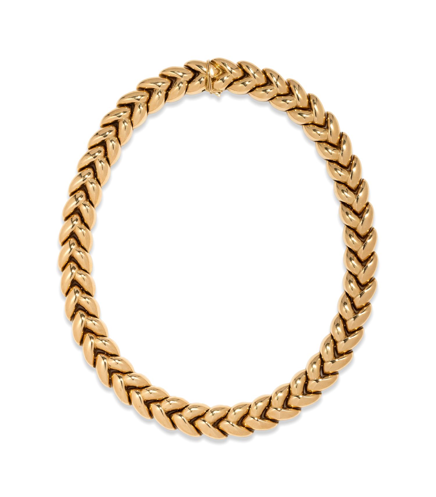CARTIER, YELLOW GOLD 'ELISE' COLLAR NECKLACE