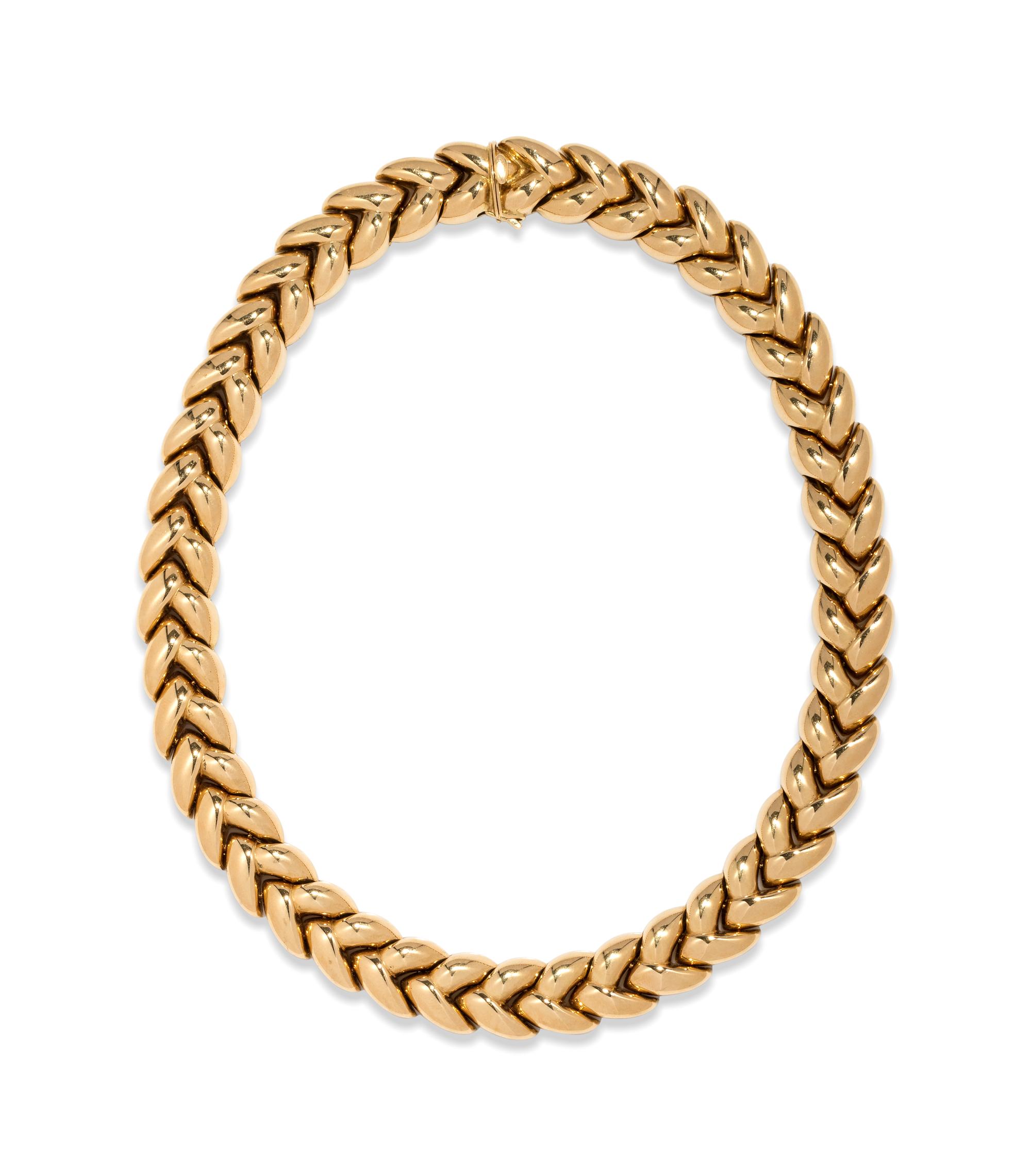 CARTIER, YELLOW GOLD 'ELISE' COLLAR NECKLACE