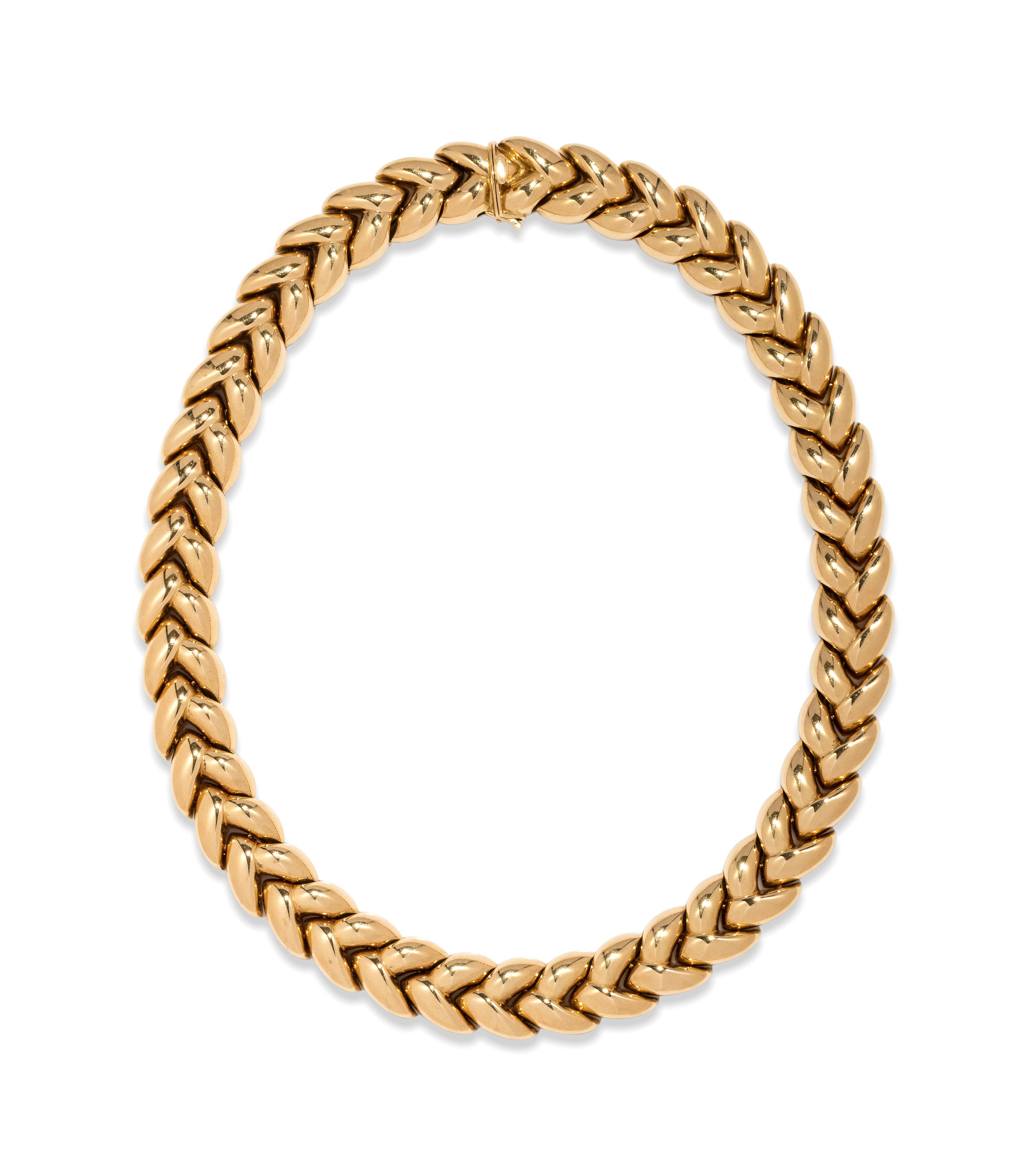 CARTIER, YELLOW GOLD 'ELISE' COLLAR NECKLACE