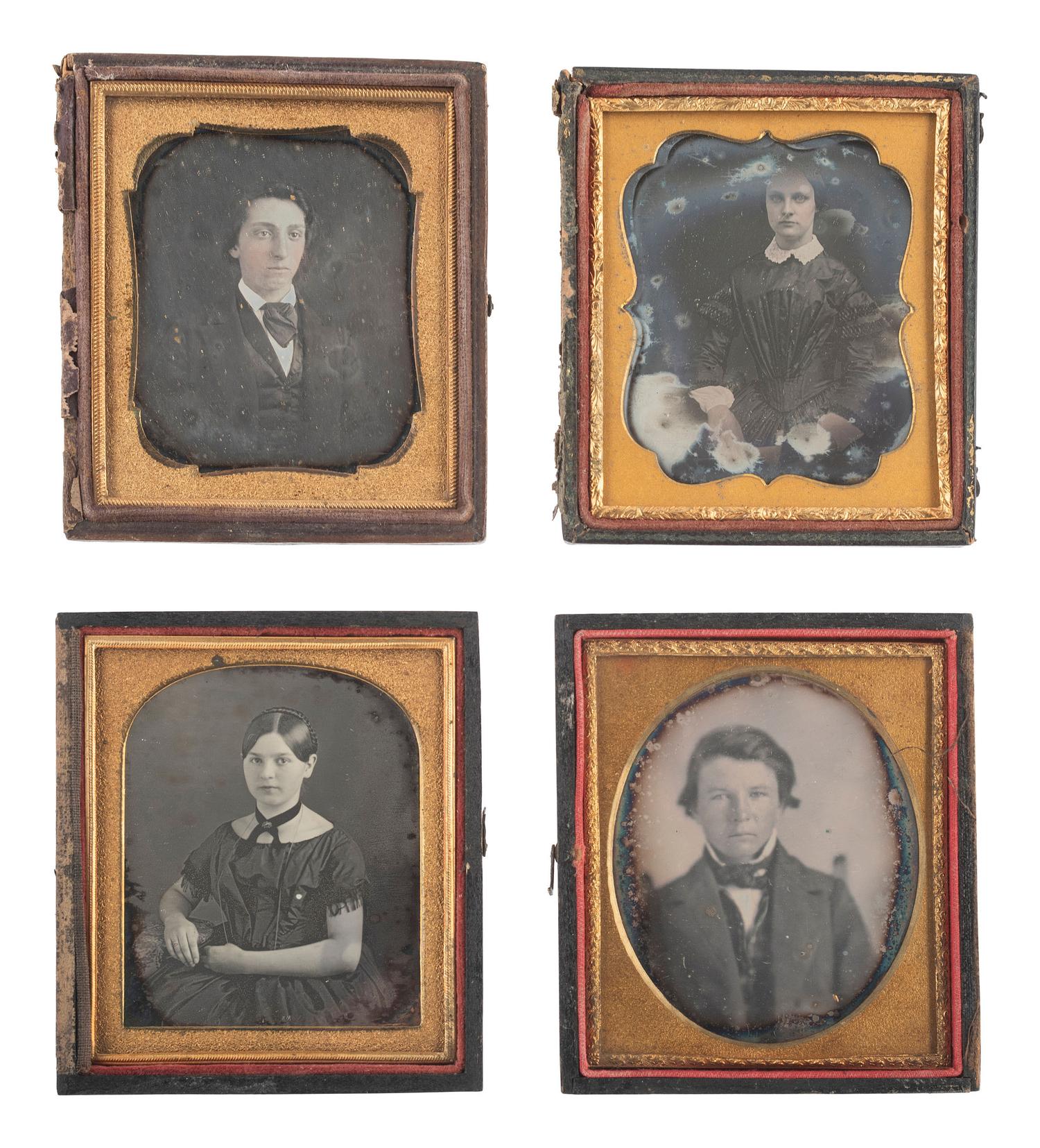 [EARLY PHOTOGRAPHY]. 28 sixth plate daguerreotypes featuring adolescents and teenagers.