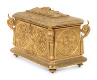 A French Gilt Bronze Jewelry Casket