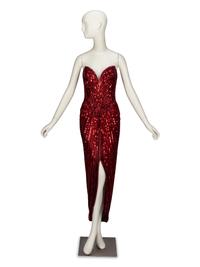 Bob Mackie, Red Sequined Strapless Gown