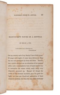 POE, Edgar Allan (1809-1849). "MS. Found in a Bottle." In: The Gift: A Christmas and New Year's Present for 1836. Philadelphia: E.L. Carey & A. Hart, [1835].
