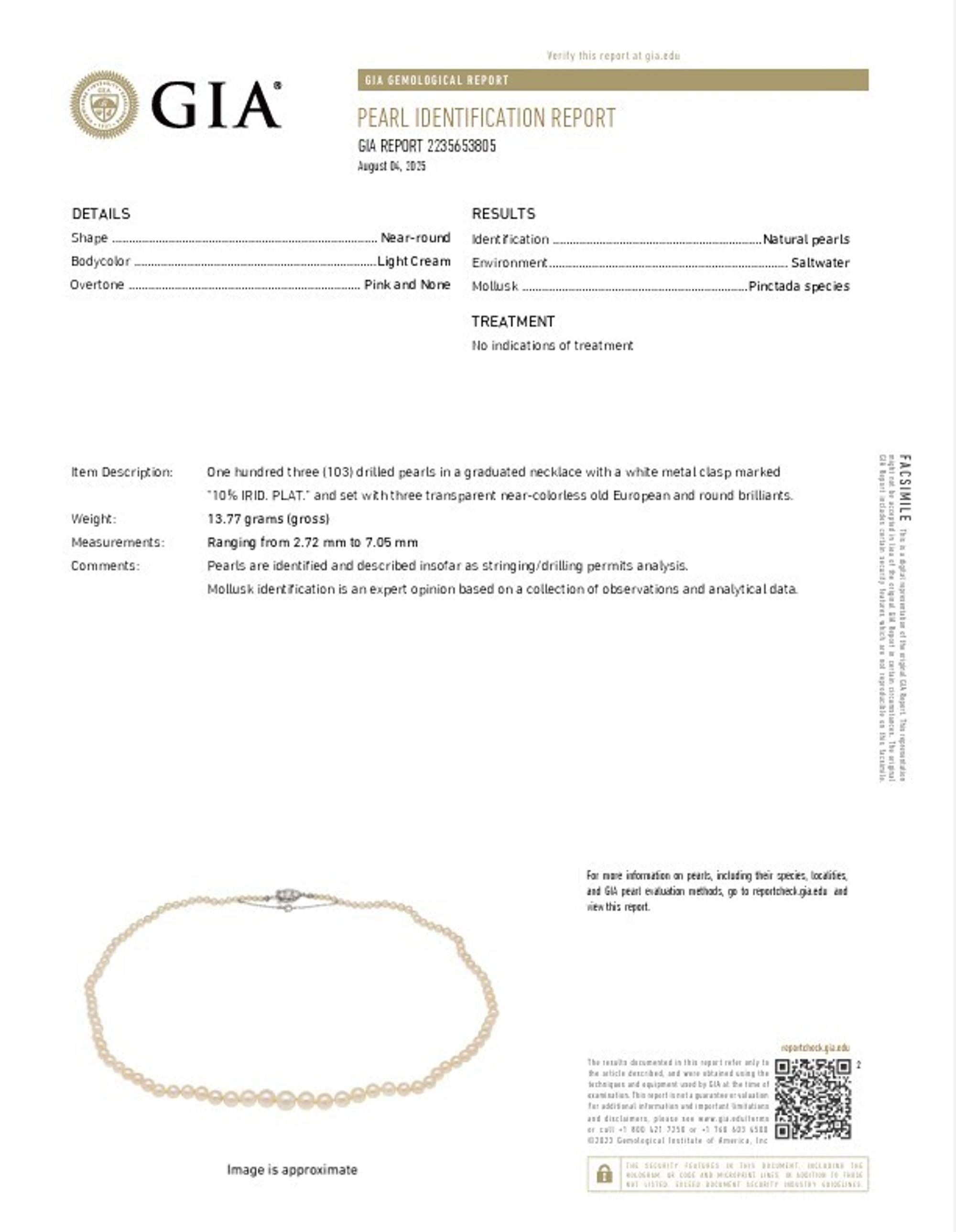 NATURAL PEARL AND DIAMOND NECKLACE