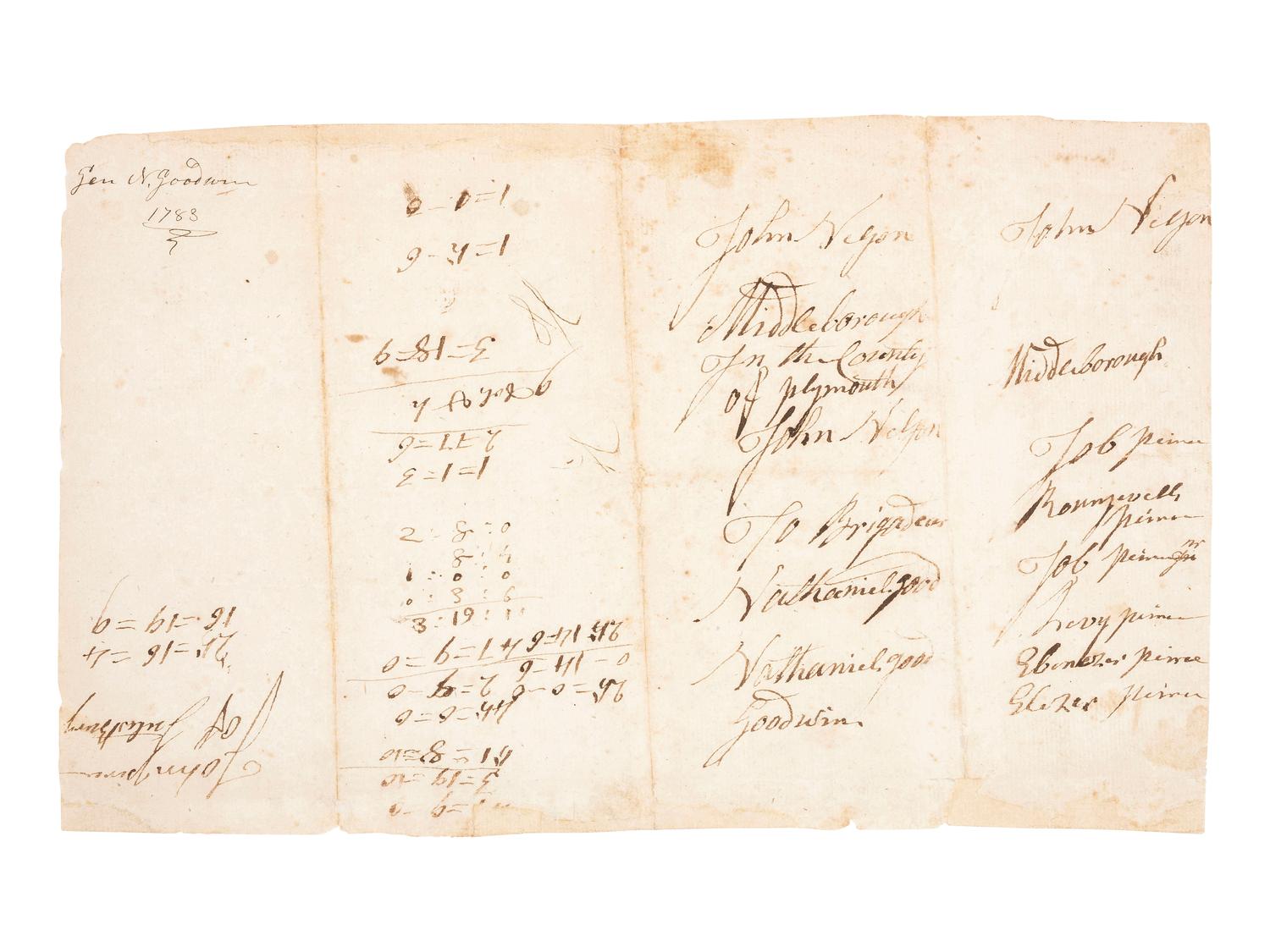 [REVOLUTIONARY WAR]. GOODWIN, General Nathaniel (1748-1819). Autograph brigade orders signed ("Nathl Goodwin B Gl"), as Brigadier General of Massachusetts Militia, 21 March 1783.