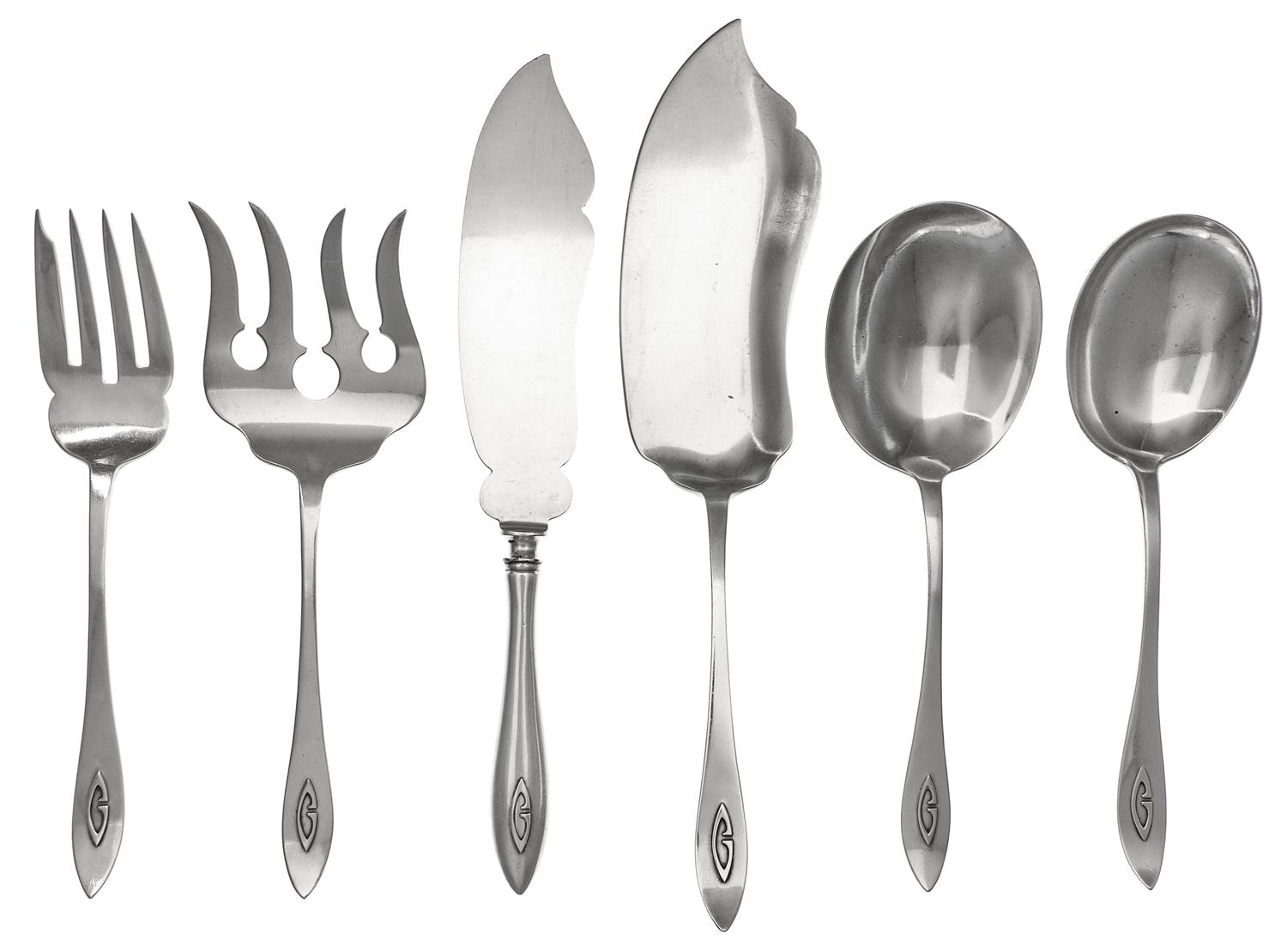 A Group of American Silver Serving Articles Lengths 8 1/2 to 11 1/2 inches. — SHREVE & CO., SAN FRANCISCO