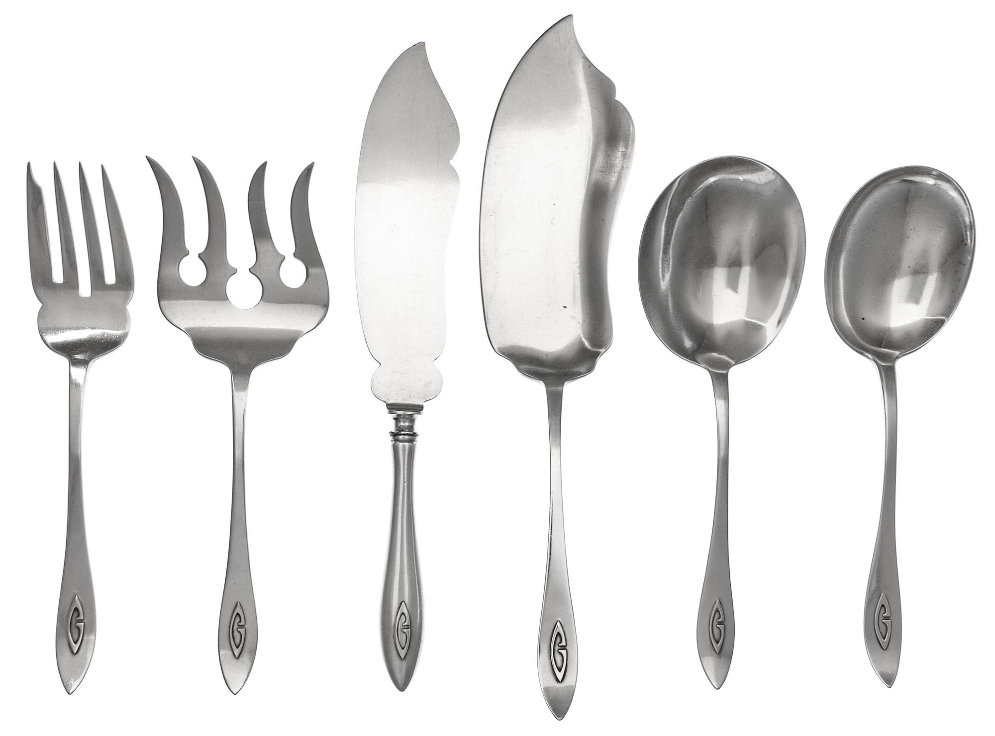 A Group of American Silver Serving Articles Lengths 8 1/2 to 11 1/2 inches. — SHREVE & CO., SAN FRANCISCO