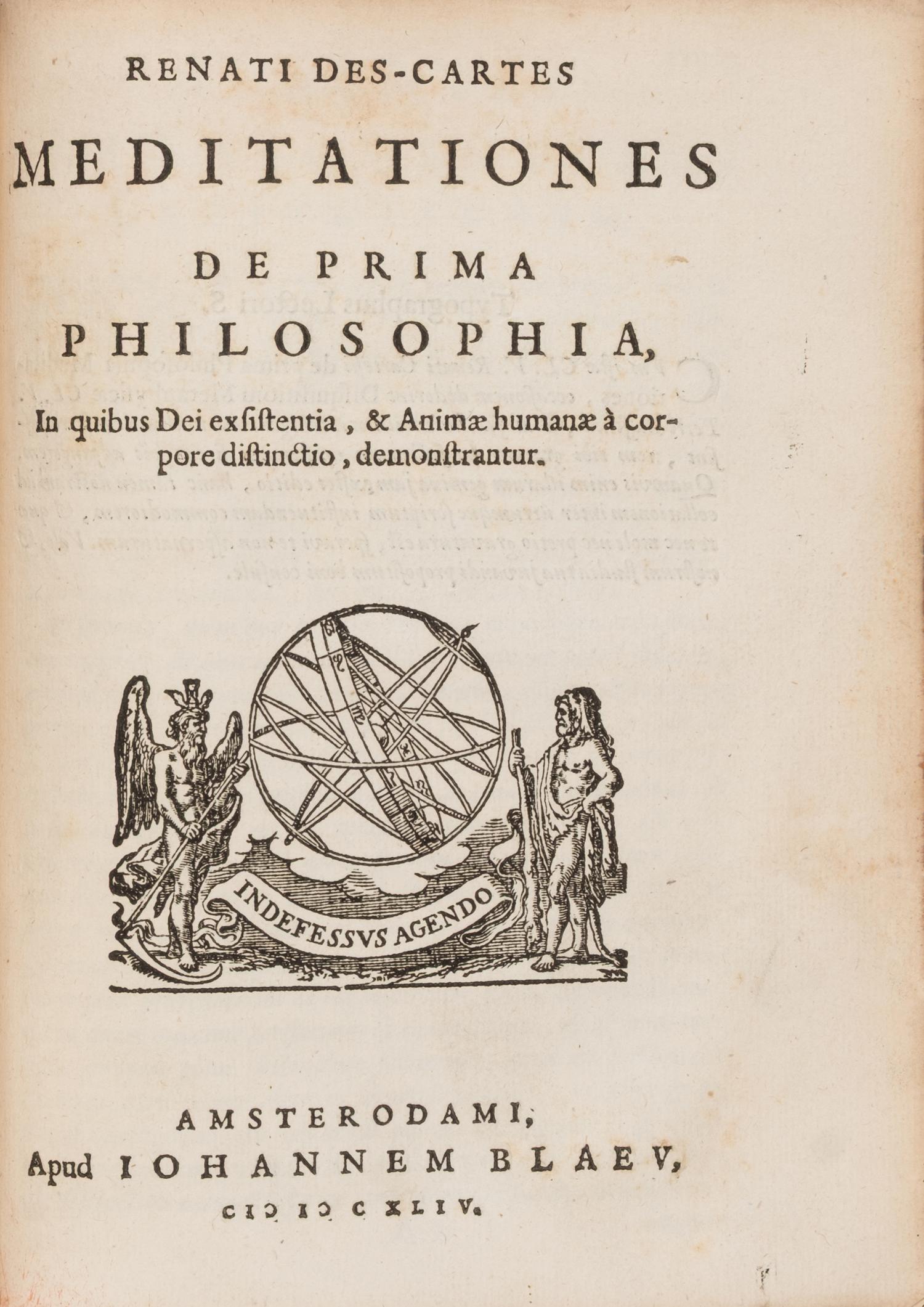 [Science, Medicine & Mathematics] Descartes, Rene. Meditationes de prima philosophia...