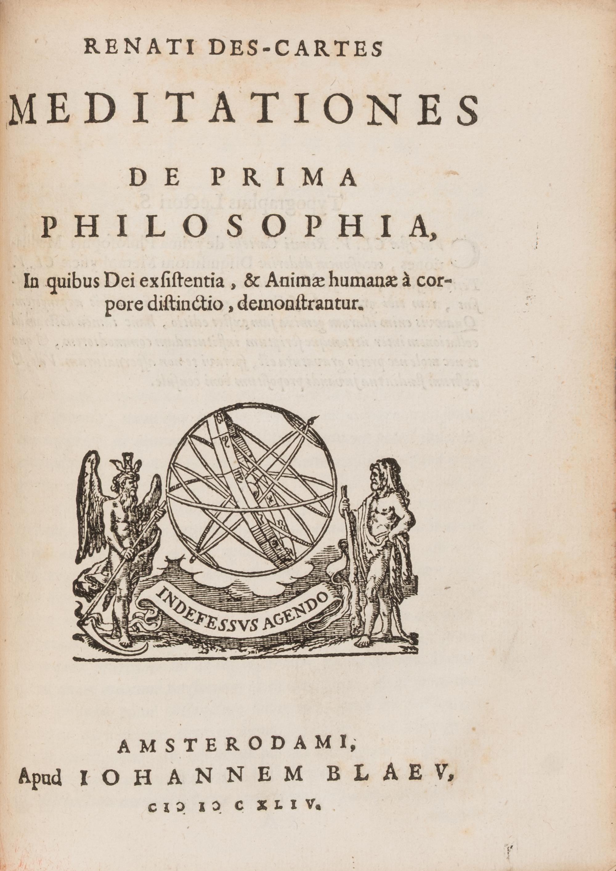 [Science, Medicine & Mathematics] Descartes, Rene. Meditationes de prima philosophia...