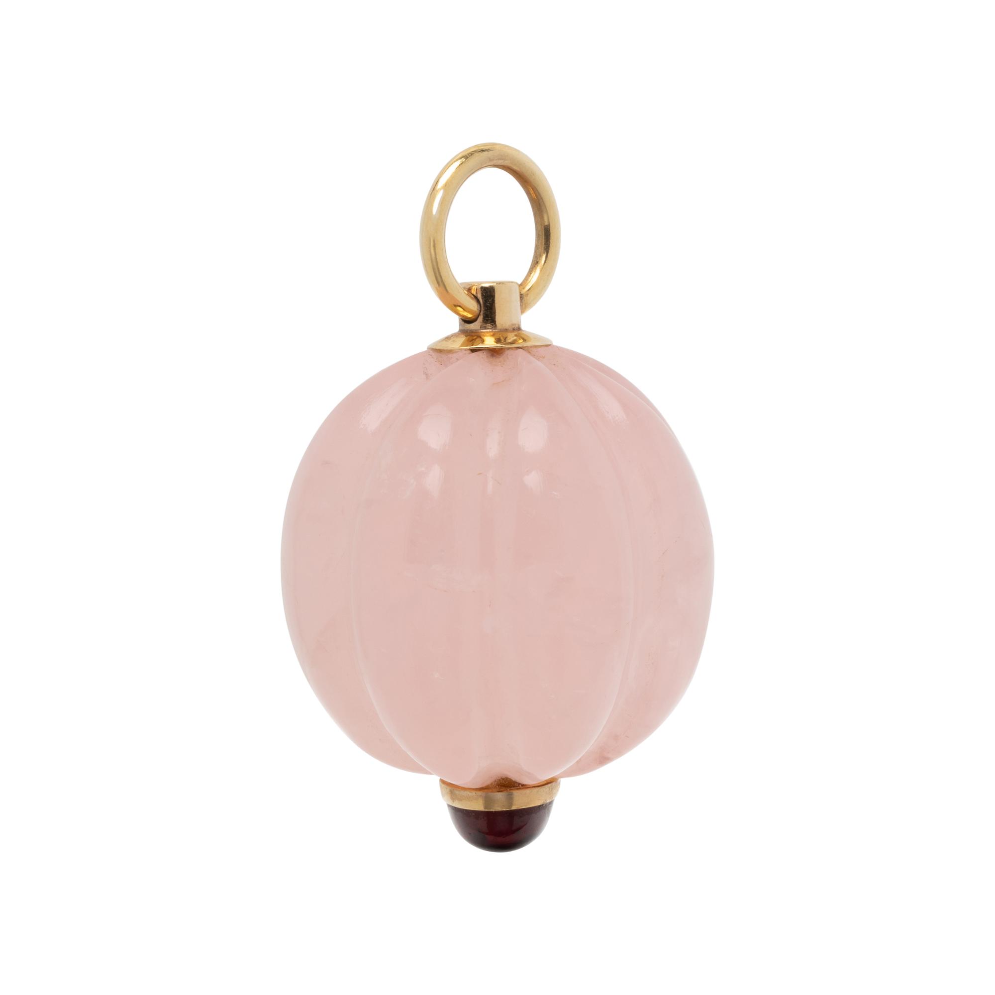 ROSE QUARTZ AND GARNET PENDANT