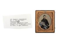 [CIVIL WAR]. Sixth plate ambrotype of Frank M. Chamberlin, Co. I, 79th New York Volunteers. N.p., ca 1862.