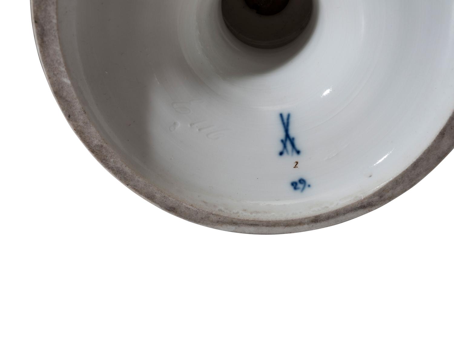 A Pair of Meissen Porcelain Urns