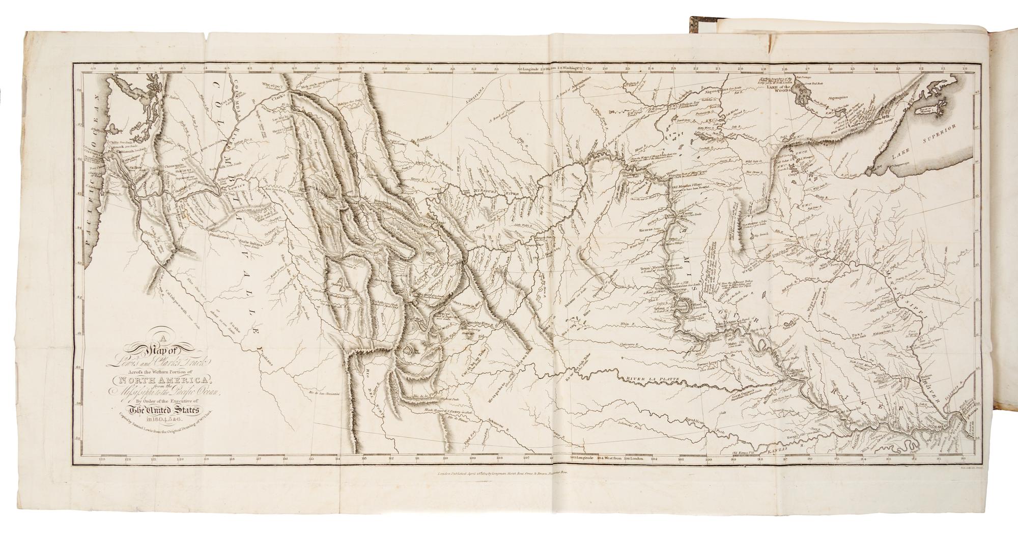 LEWIS, Meriwether and William CLARK. Travels to the Source of the Missouri River... London, 1814. FIRST ENGLISH EDITION.