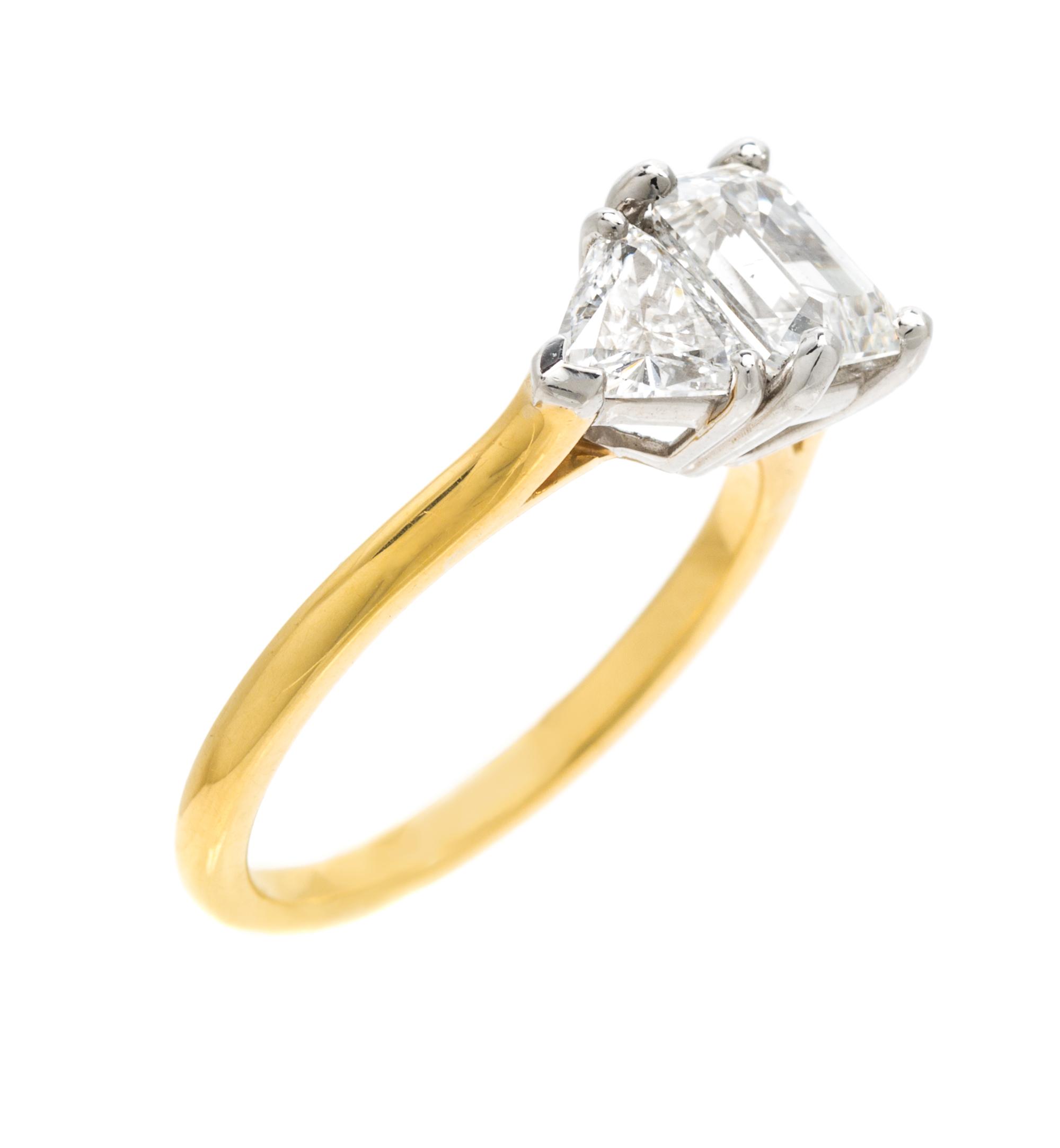 An 18 Karat Yellow Gold and Diamond Ring, 2.70 dwts.