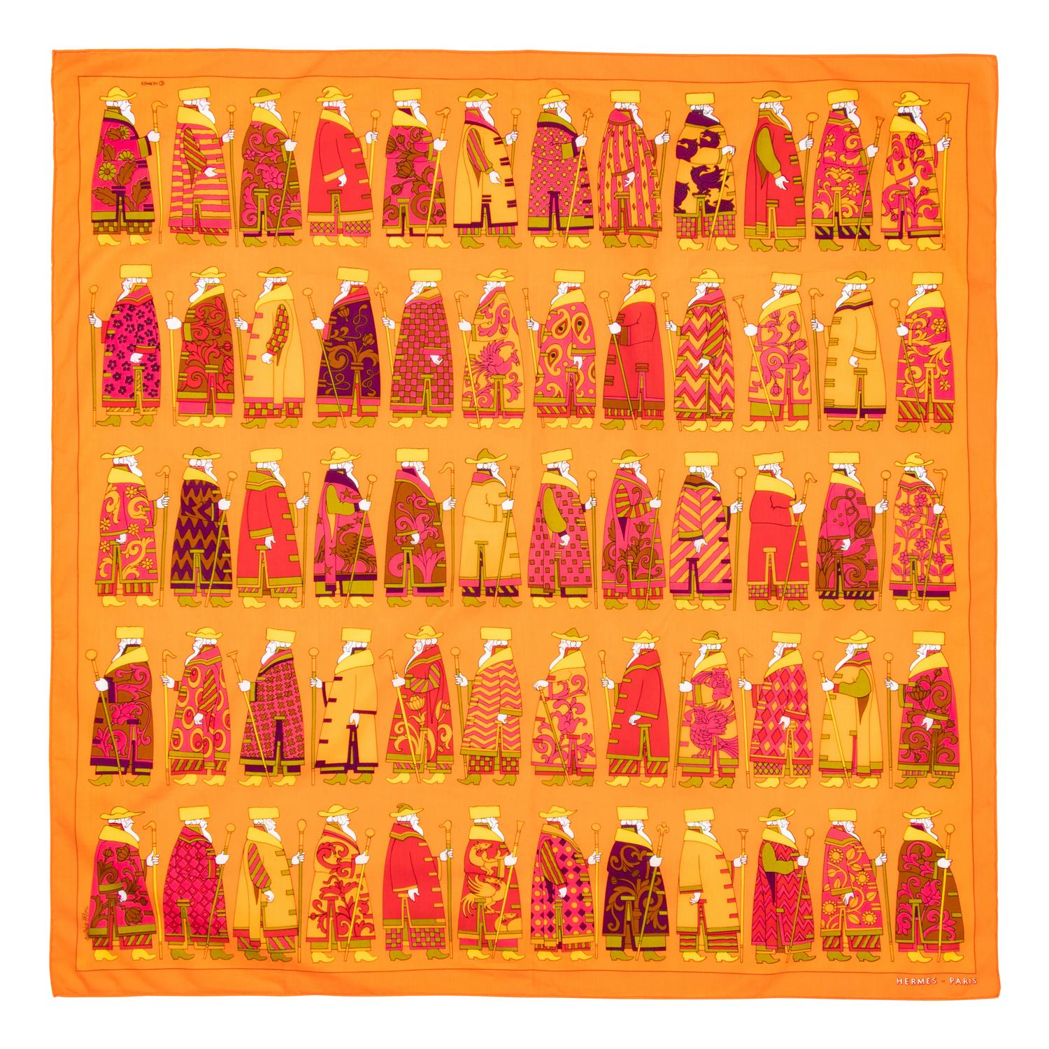 Three Hermès 70cm Cotton and Silk Scarves