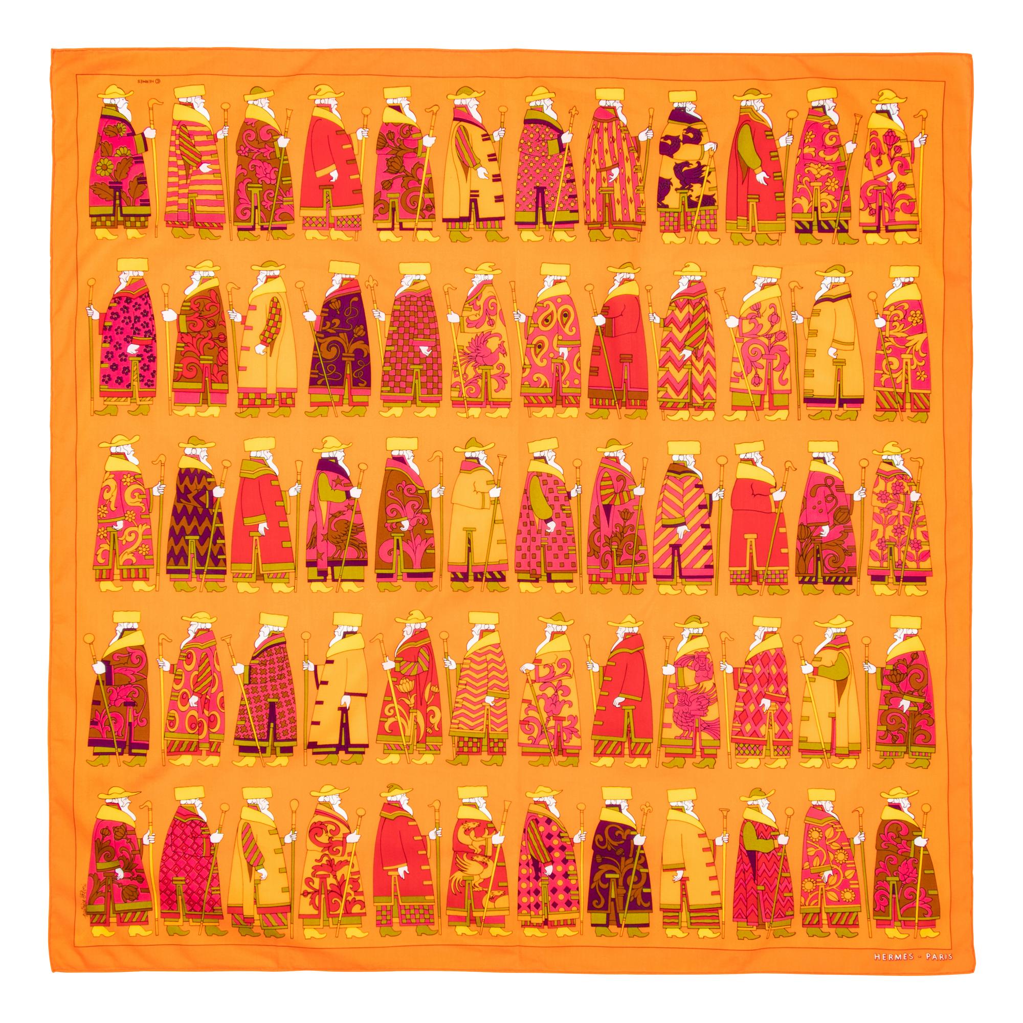 Three Hermès 70cm Cotton and Silk Scarves