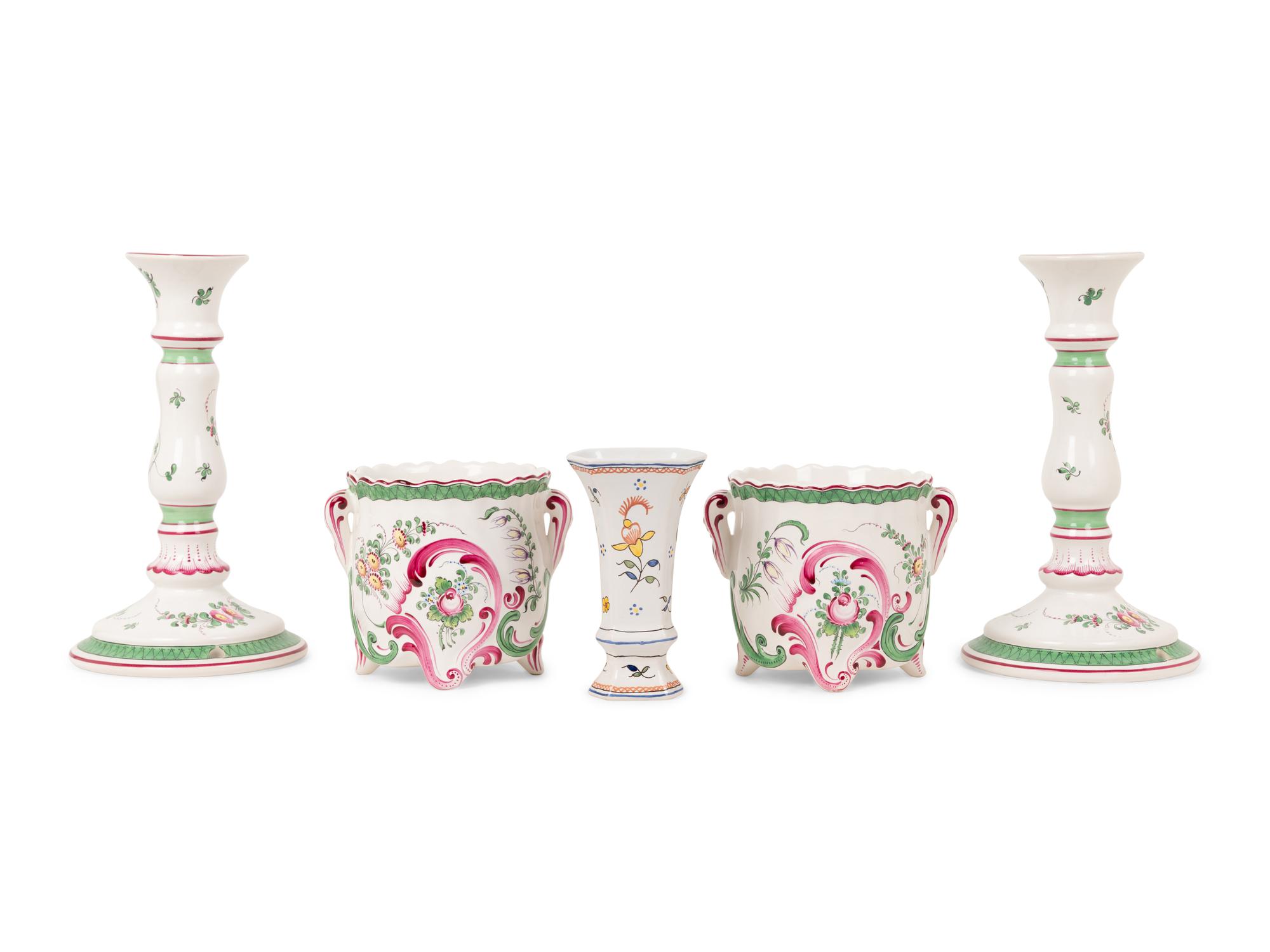 A Group of French Faience Table Articles