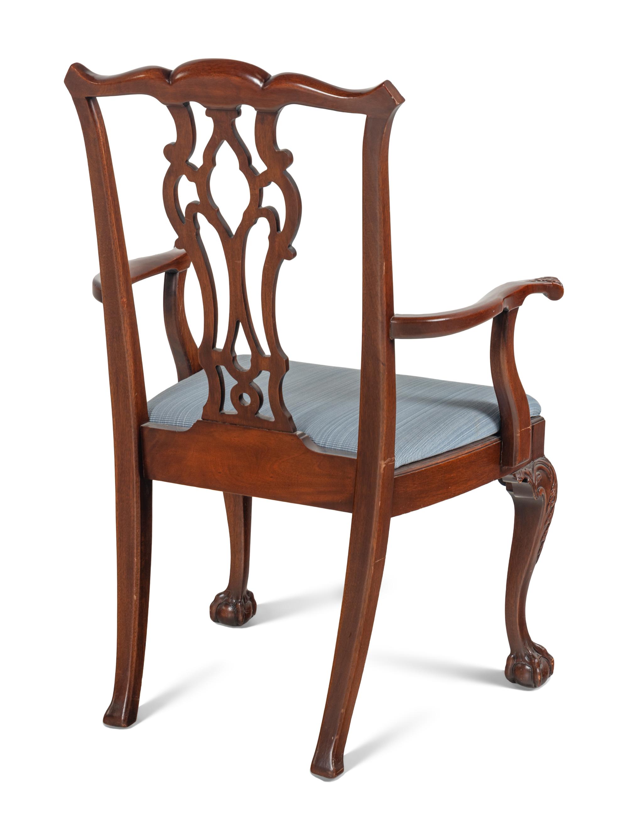 A Pair of George III Style Mahogany Armchairs