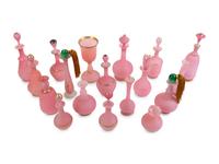 A Collection of Eighteen French Pink Opaline Glass Items — 19TH CENTURY