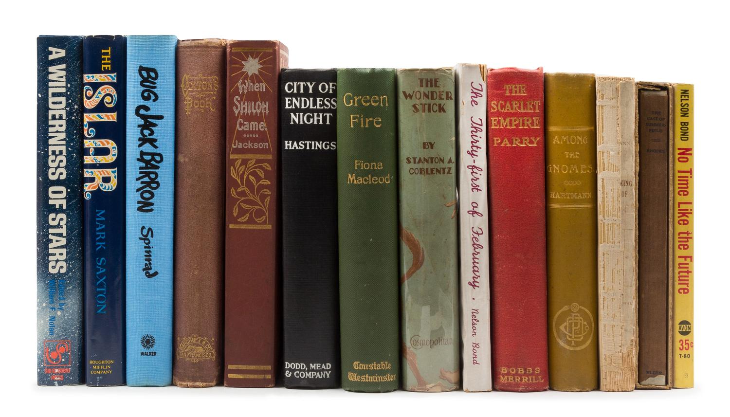 [SCIENCE FICTION]. A group of 15 works, including works by Nelson Bond, Fiona Macleod, Stanton Coblentz, Milo Hastings, and others.