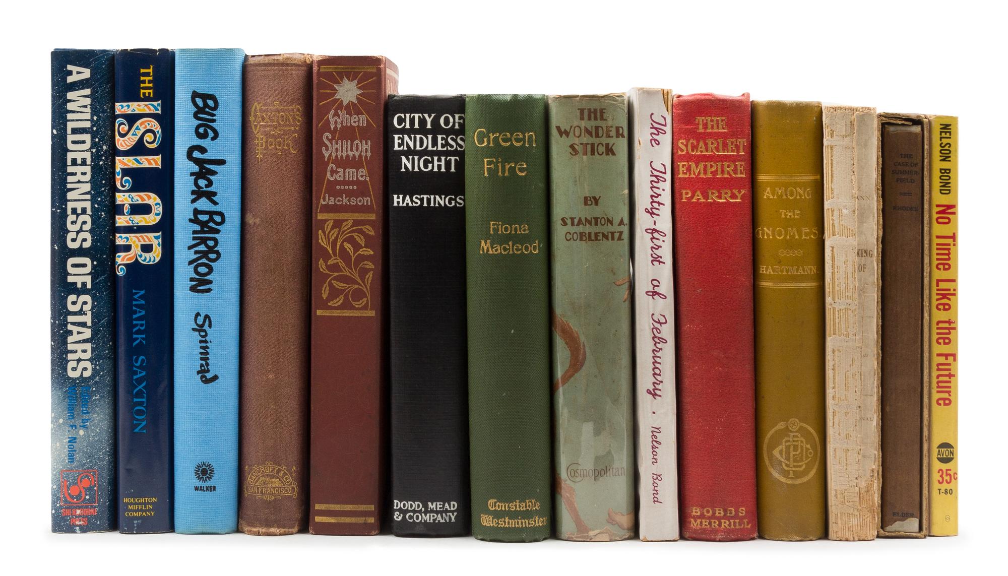 [SCIENCE FICTION]. A group of 15 works, including works by Nelson Bond, Fiona Macleod, Stanton Coblentz, Milo Hastings, and others.