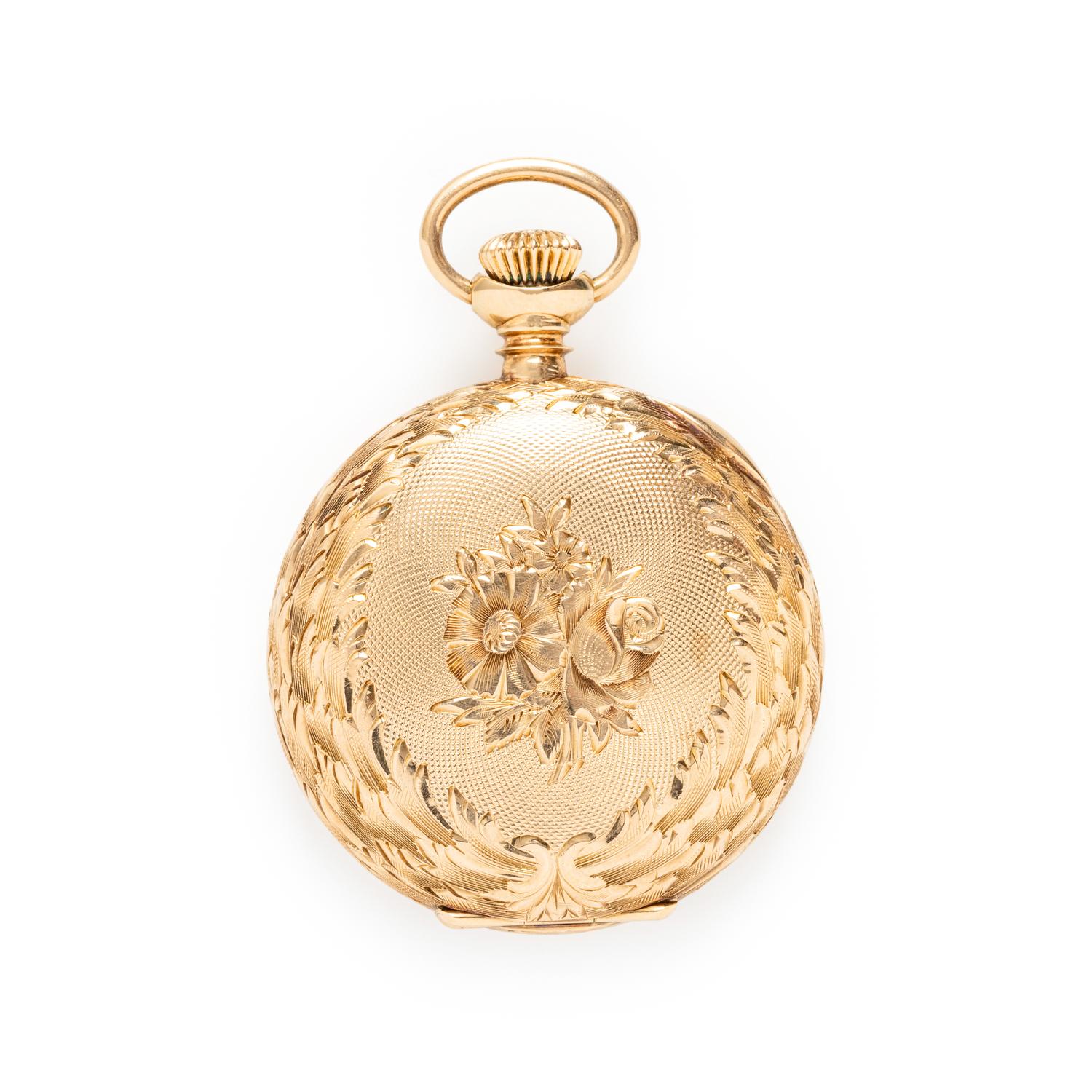 WALTHAM FOR W.M. WISE & SON, 14K YELLOW GOLD HUNTER CASE POCKET WATCH