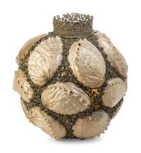 A Victorian Gilt Metal and Abalone Mounted Candle Sconce