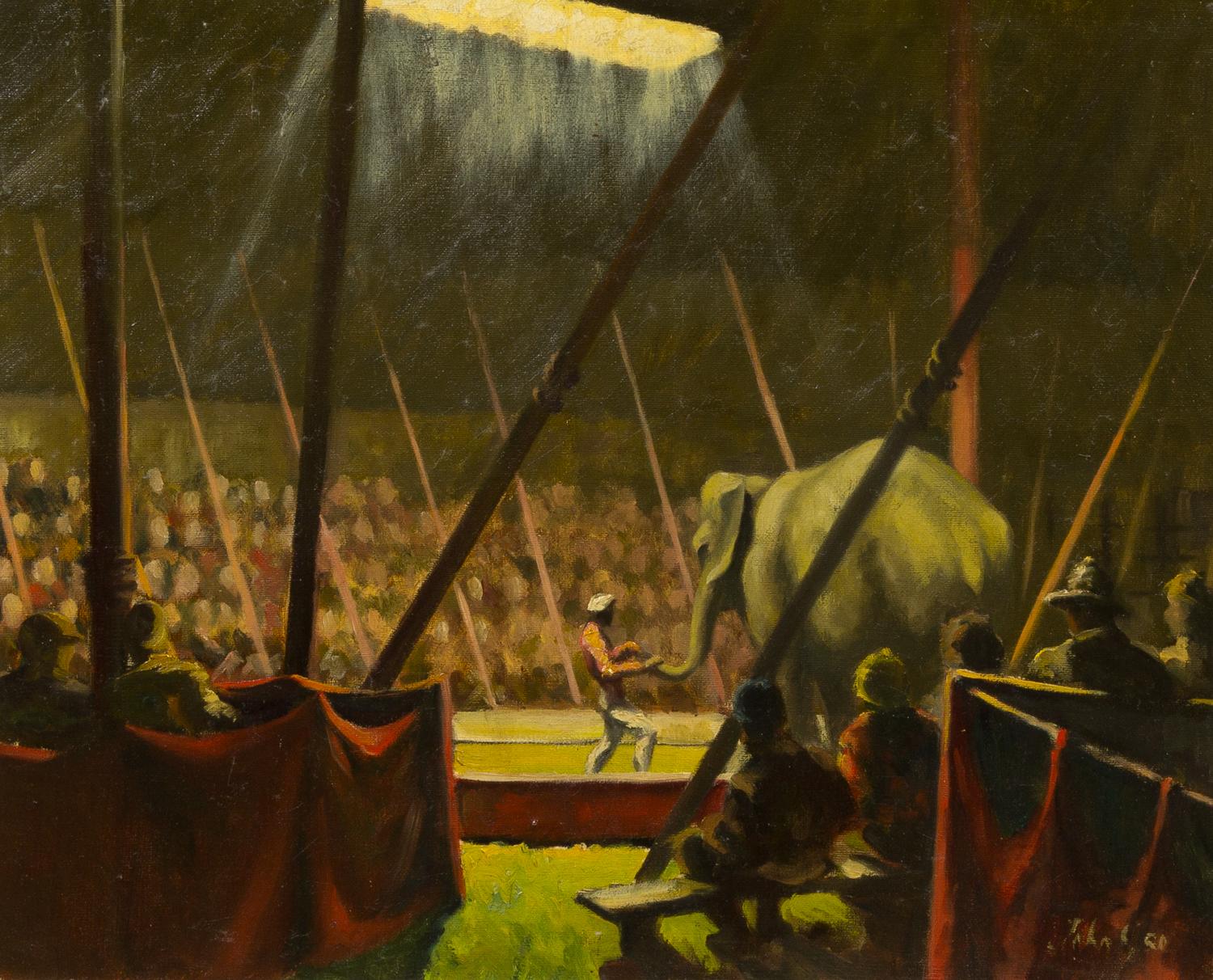 Artist Unknown, (20th cenutry), Circus Scene with Elephant