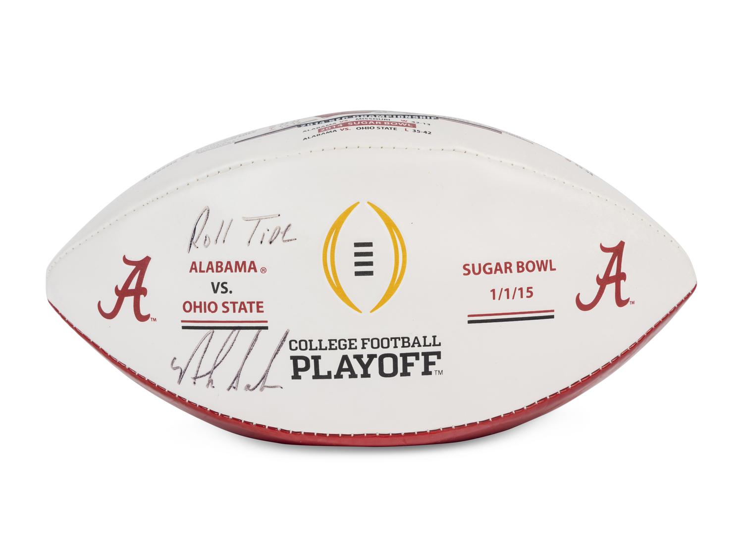 A 2014 University of Alabama Coach Nick Saban Signed Autograph Football,