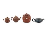 Four Chinese Yixing Pottery Teapots