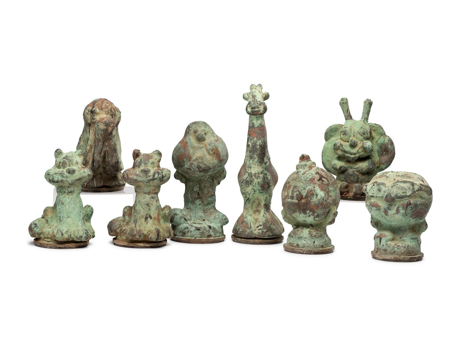 Eight Cast Metal Toy Molds
