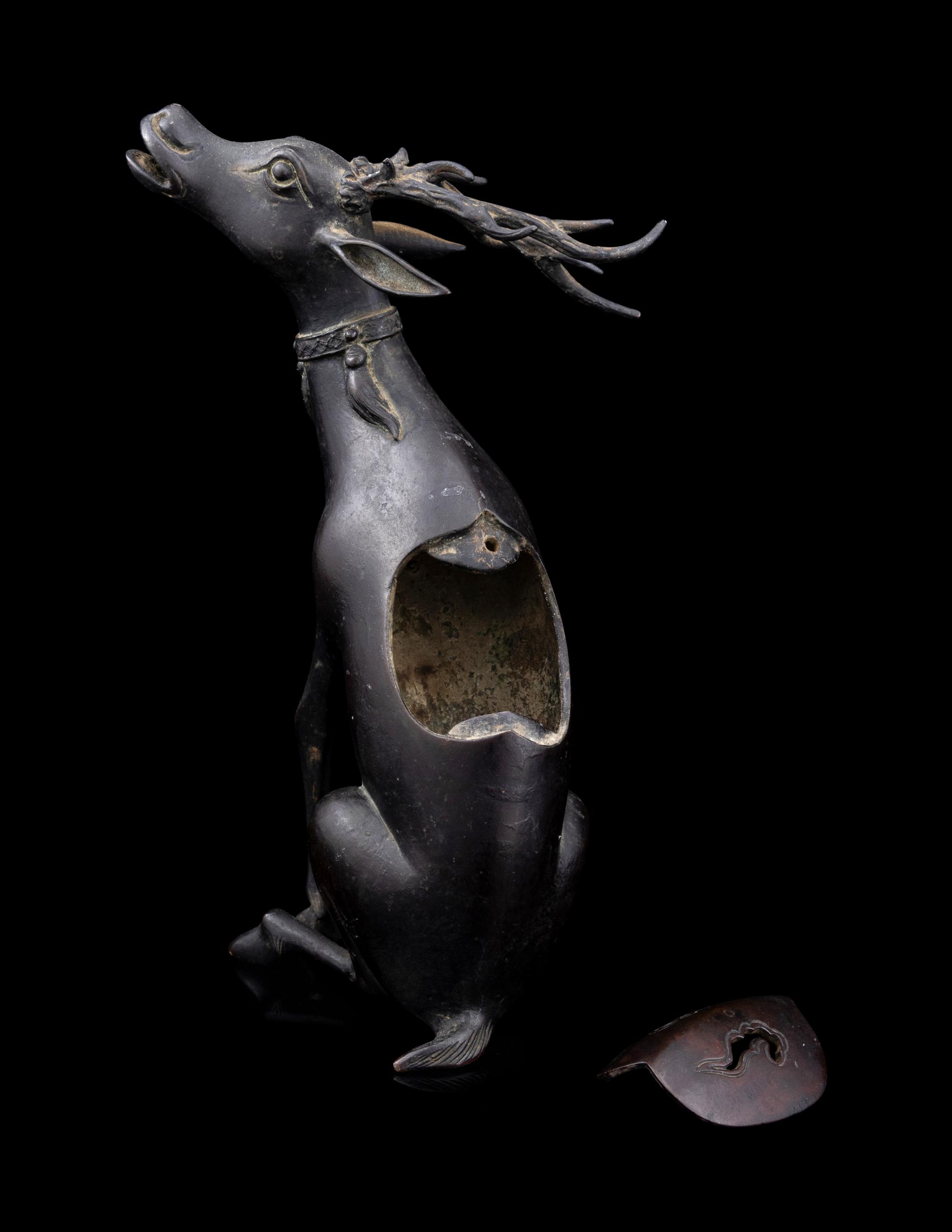 A Bronze Deer-Form Incense Burner