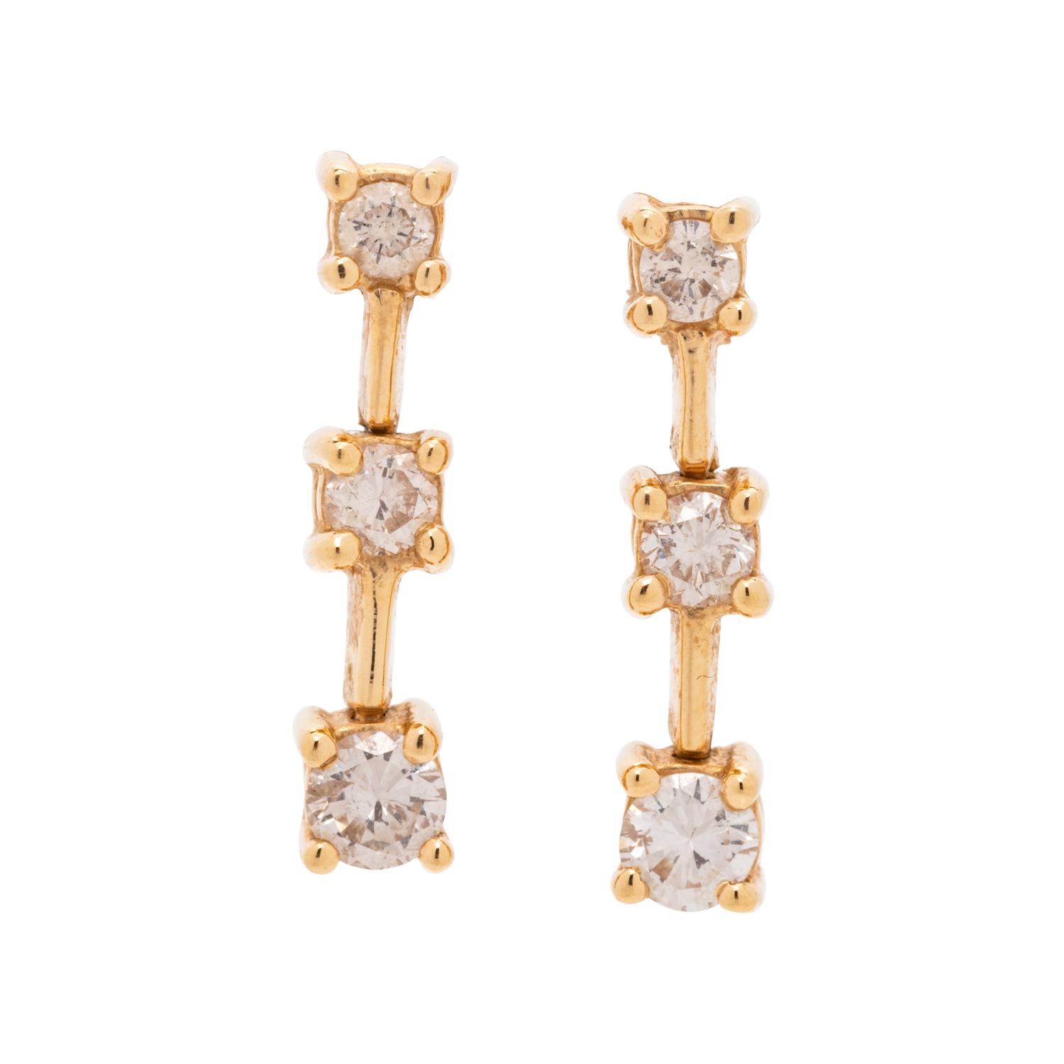 YELLOW GOLD AND DIAMOND EARRINGS