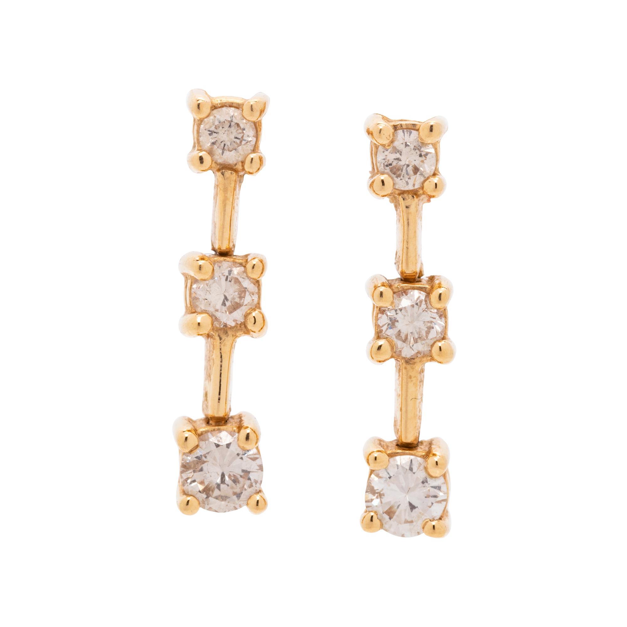 YELLOW GOLD AND DIAMOND EARRINGS