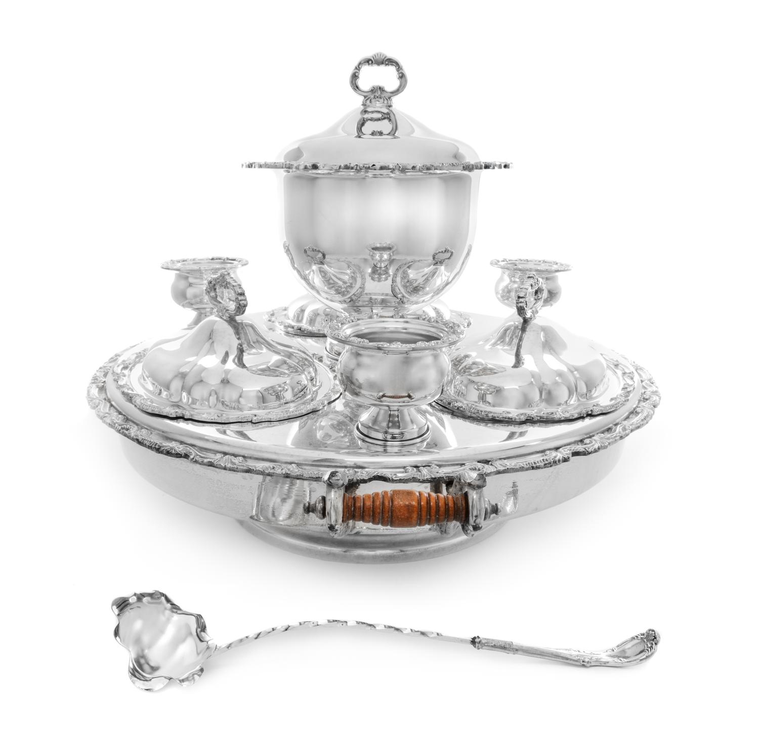 An American Silver-Plate Suppenaire Width 27 inches. — Birmingham Silver Company, Yalesville, CT