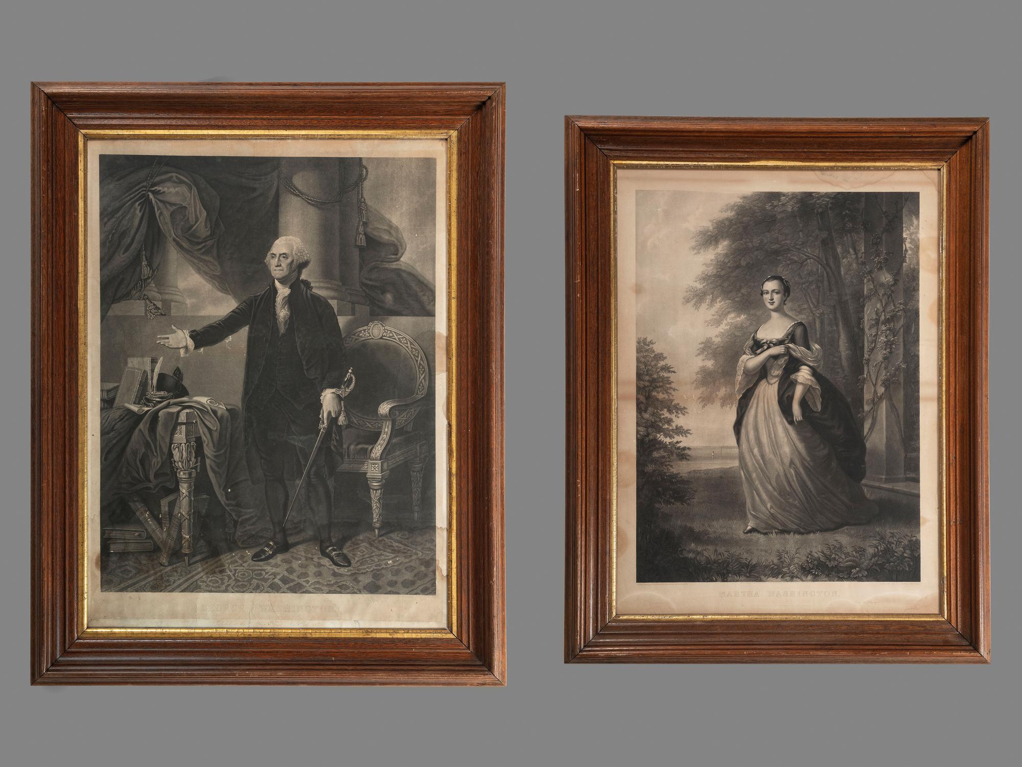 A Pair of Engravings Depicting George and Martha Washington