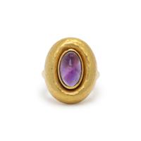 YELLOW GOLD AND AMETHYST RING