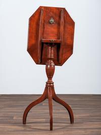A Federal Figured Birch Octagonal Tilt-Top Candlestand